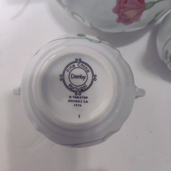 Denby Fine China Coffee Service made in Portugal. Beautiful Floral on pure white - Picture 3 of 6
